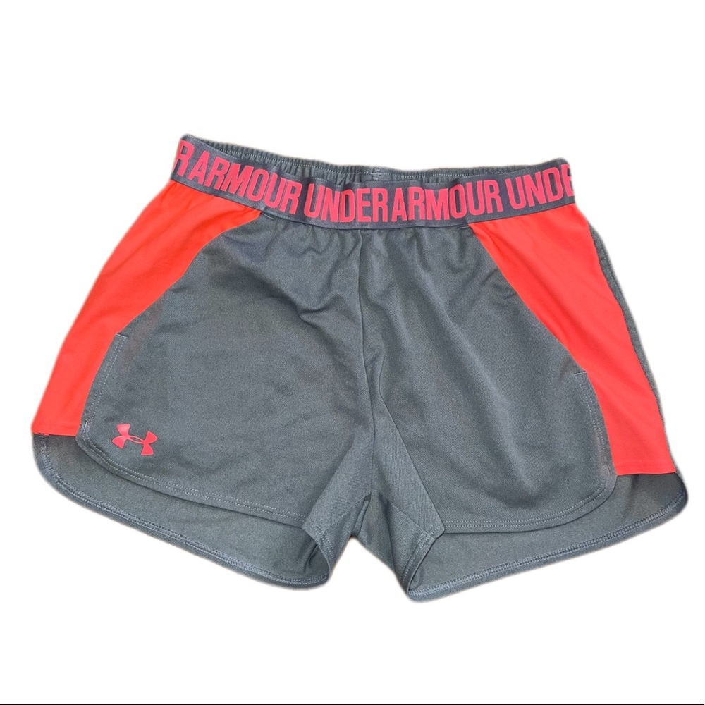 Under Armour pink and gray shorts, size S